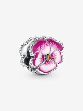 Pandora Pink Pansy Flower Charm